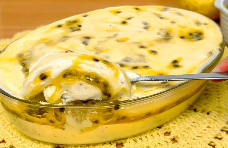 receita de sobremesa nuvem cremosa de maracujá