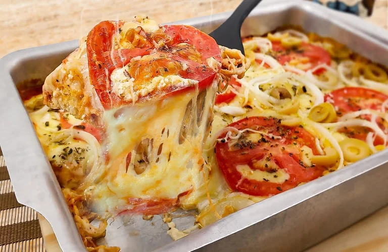 receita de pizza de pão de forma fácil e rápida