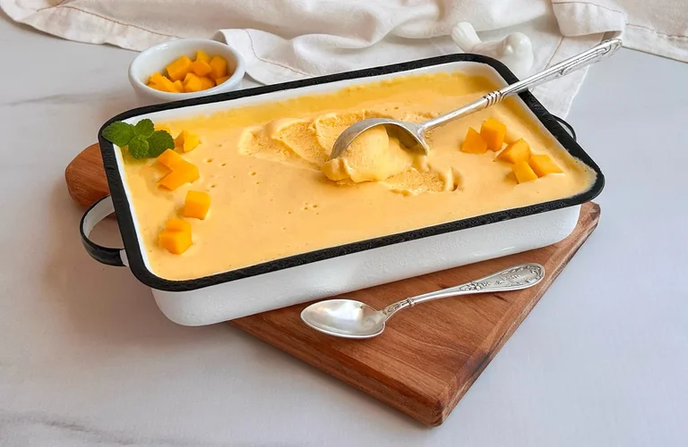receita de sorvete de manga caseiro cremoso
