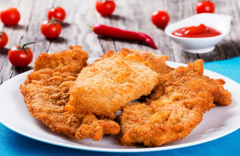 filé de frango empanado e sequinho