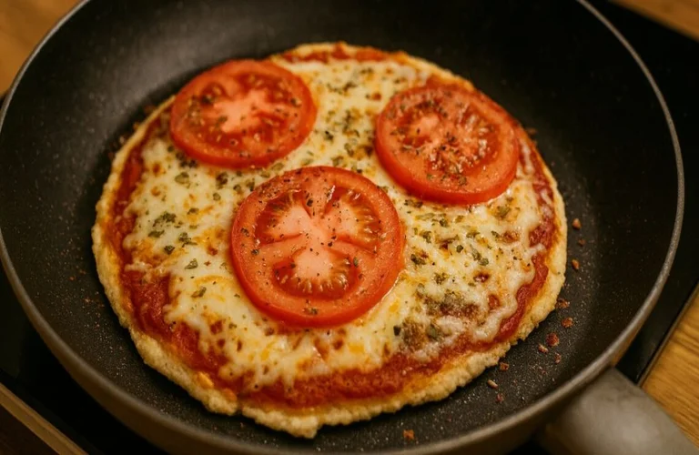 pizza de frigideira fácil e simples